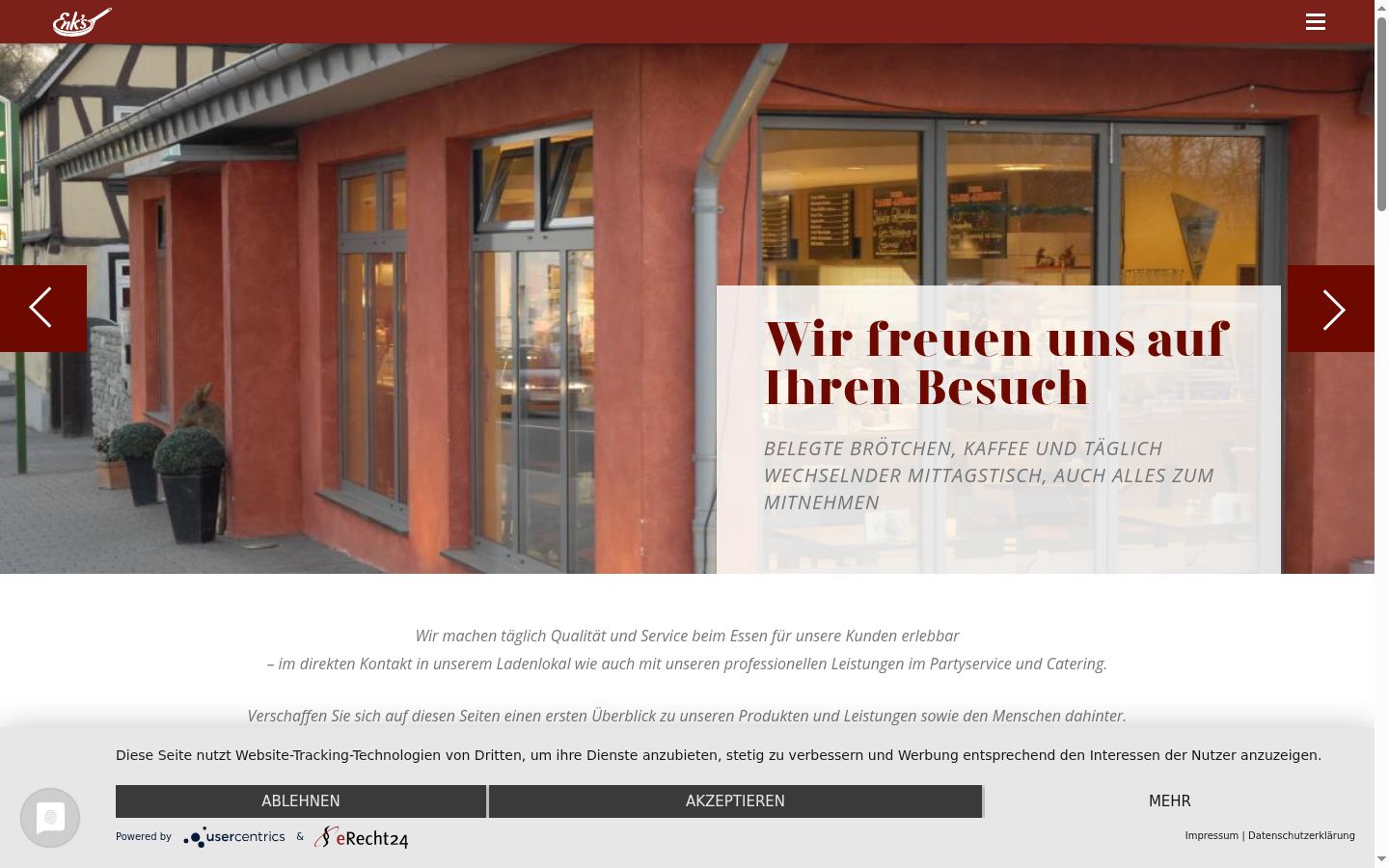 Screenshot des Einwilligungsbanners vor jeglicher Interaktion