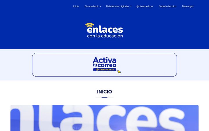Screenshot of enlaces.edu.sv