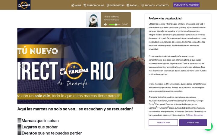 Screenshot of enlatarimaoficial.com