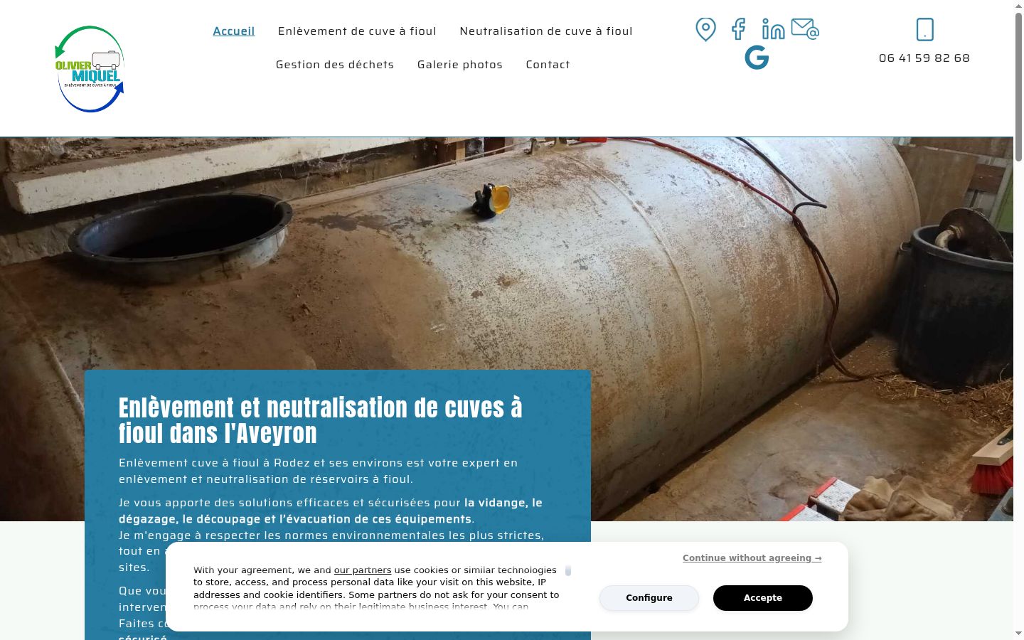 Screenshot of the consent banner shown before any interaction