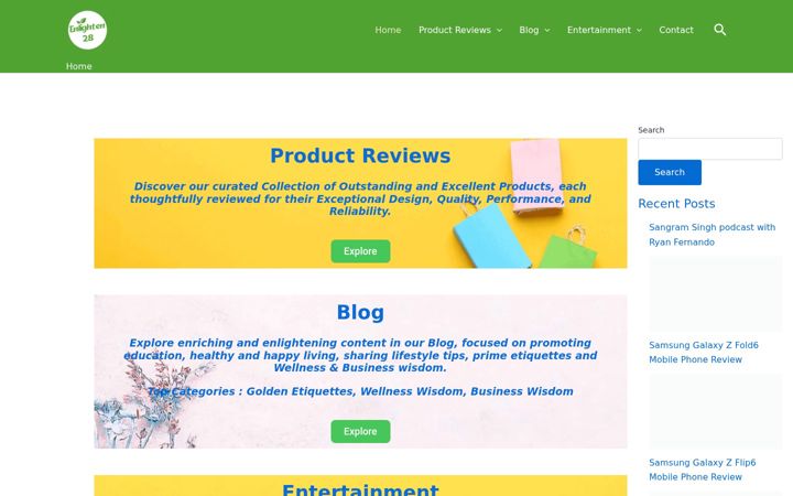 Screenshot of enlighten28.com