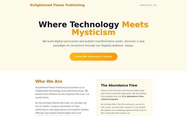 Screenshot of enlightenedflame.com