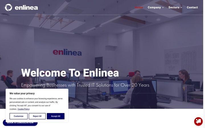 Snímek obrazovky enlinea.co.uk