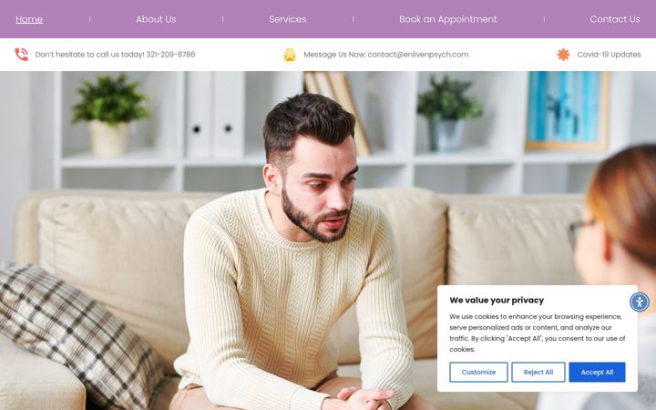 Screenshot of enlivenpsych.com