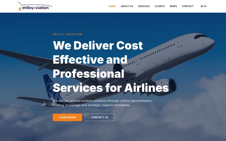Screenshot of enlloyaviation.com