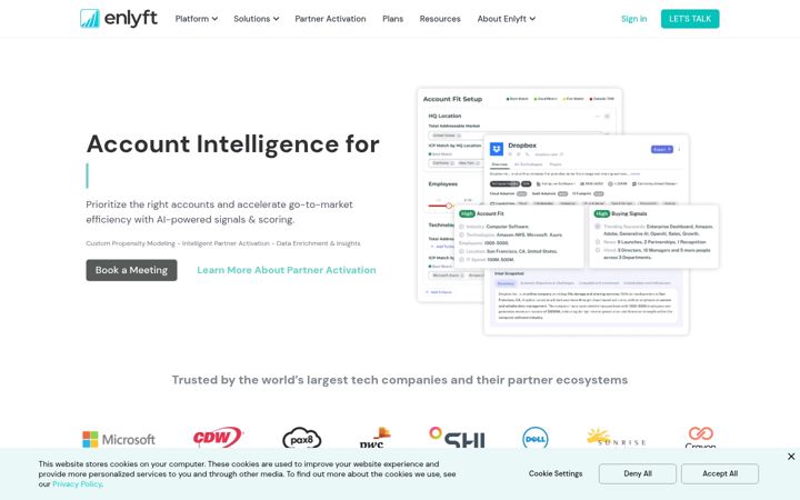 Screenshot von enlyft.com
