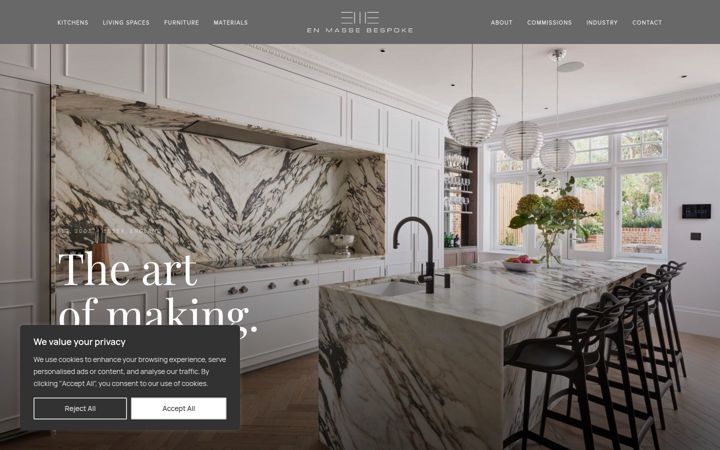 Screenshot of enmassebespoke.com