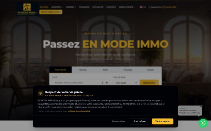 Screenshot of enmodeimmo.com