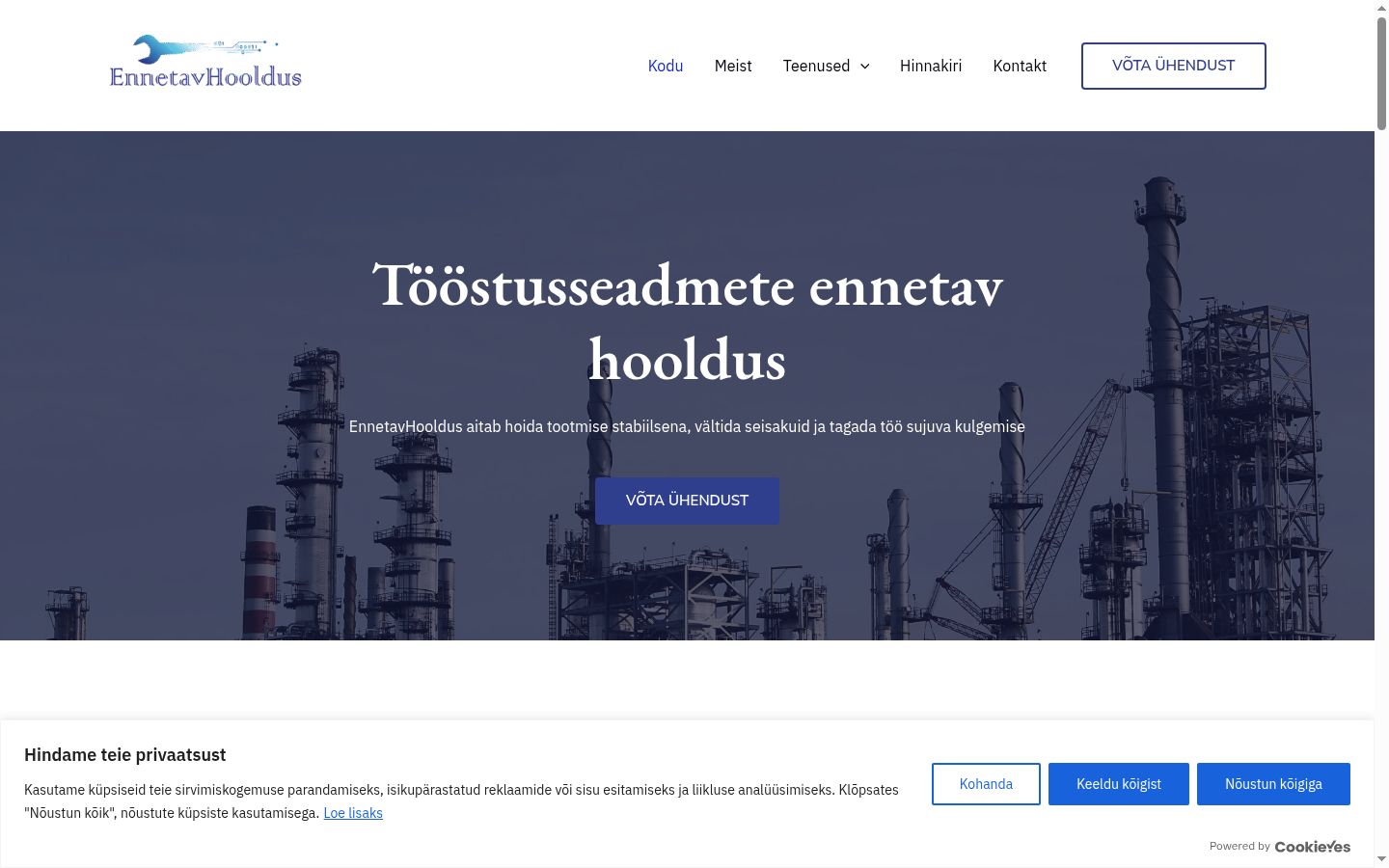 Sutikimo reklamjuostės, rodytos prieš bet kokią sąveiką, ekrano kopija