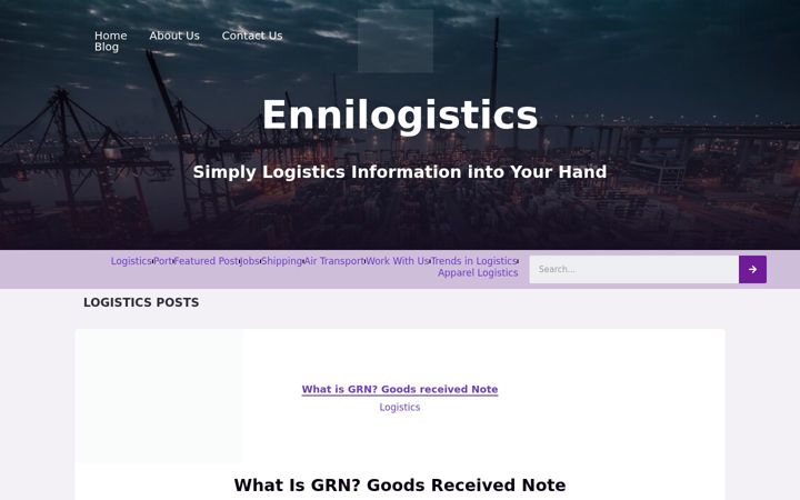 Screenshot of ennilogistics.com