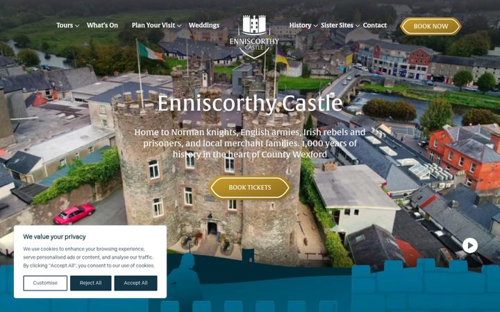 Skærmbillede af enniscorthycastle.ie