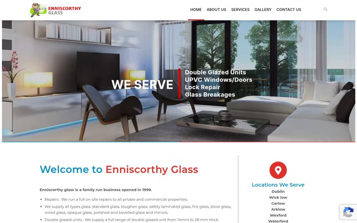 Screenshot of enniscorthyglass.com