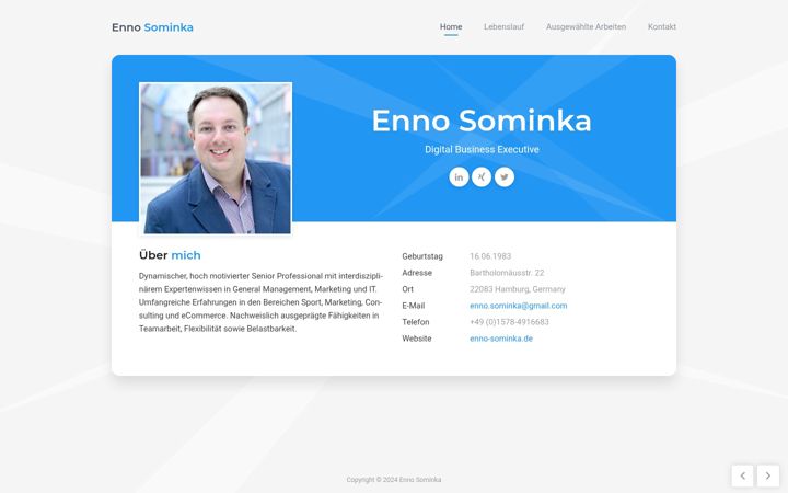 Screenshot of enno-sominka.de