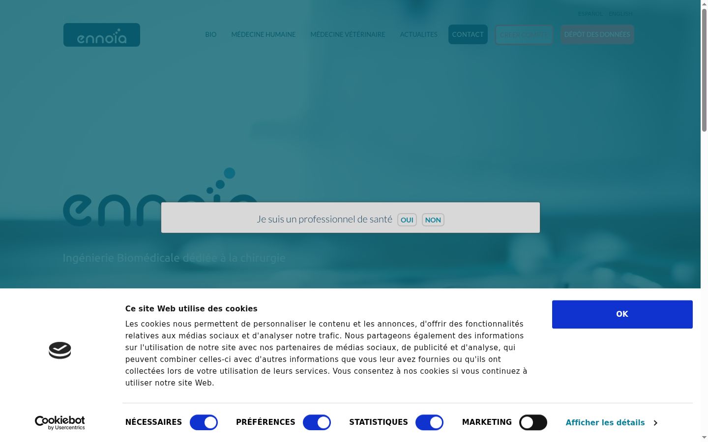 Screenshot of the consent banner shown before any interaction