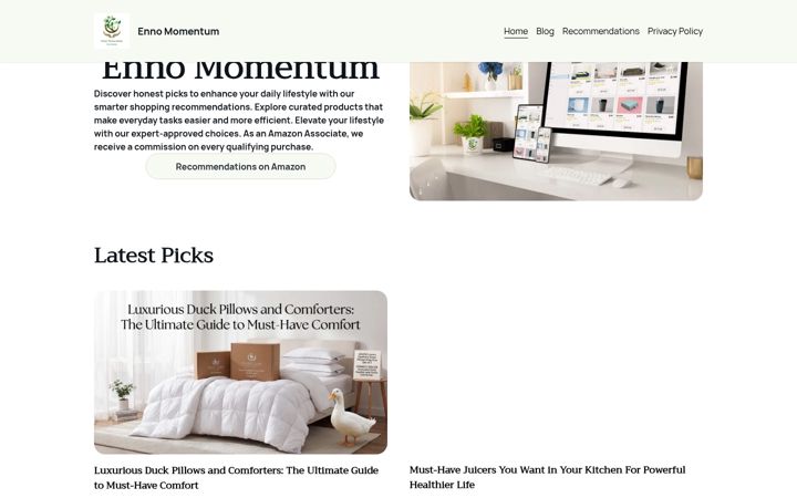 Ekrānuzņēmums no ennomomentum.com