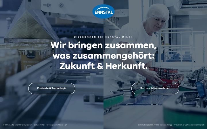 Екранна снимка на ennstalmilch.at