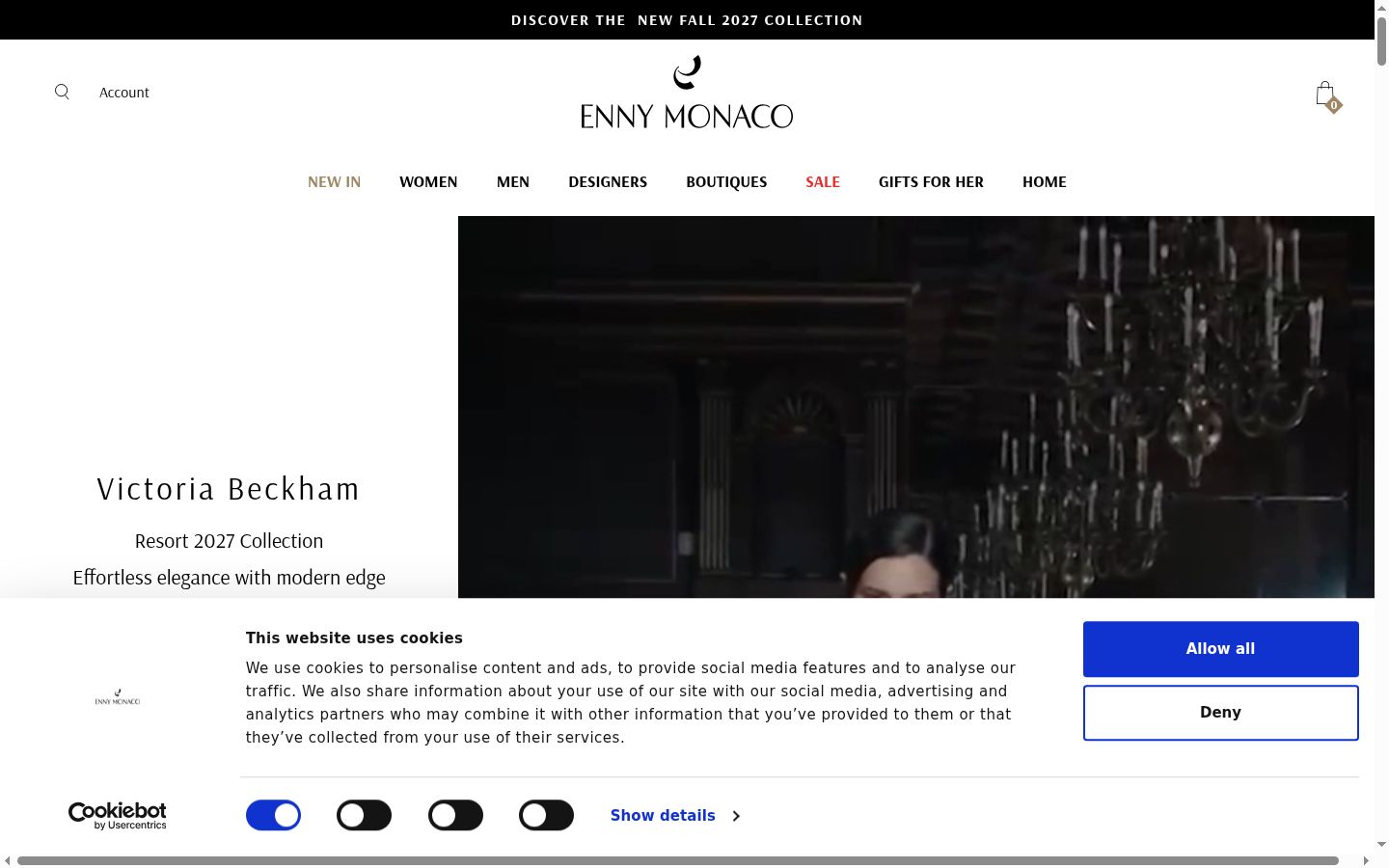 Captura de ecrã do banner de consentimento apresentado antes de qualquer interação