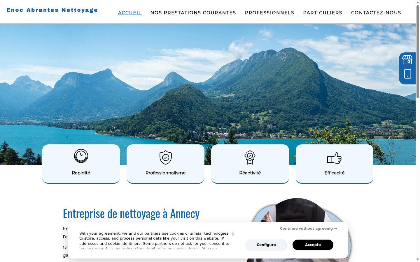 Screenshot del banner di consenso mostrato prima di qualsiasi interazione