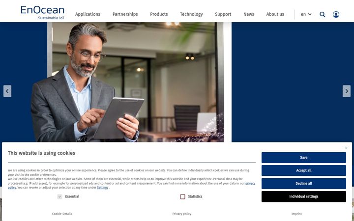 Screenshot of enocean.com