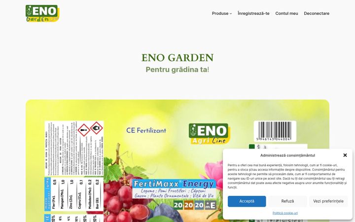 Captura de pantalla de enogarden.ro