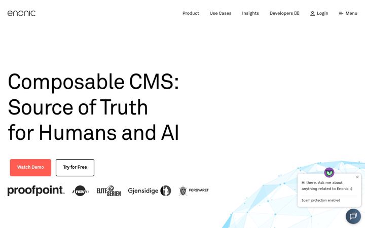 Screenshot of enonic.com