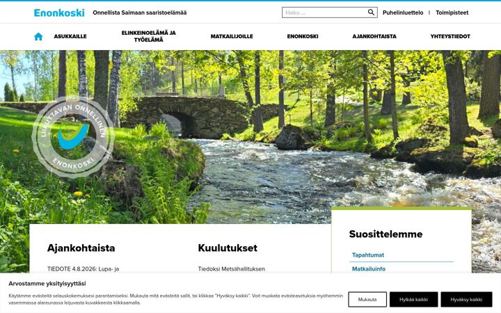 Captura de pantalla de enonkoski.fi