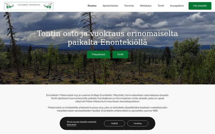 Captura de pantalla de enontekion-yhteismetsa.fi