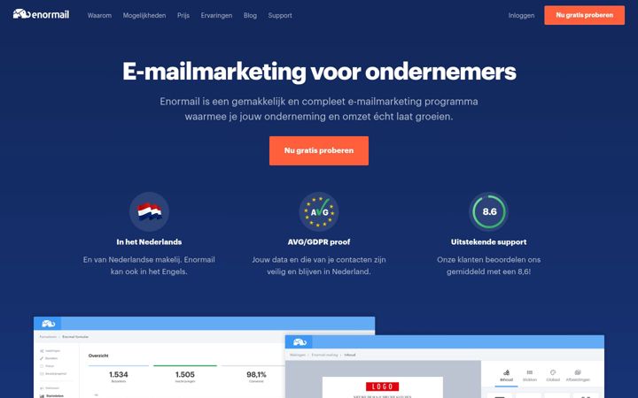 Screenshot of enormail.eu