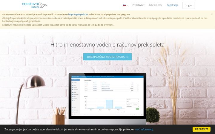 Screenshot of enostavni-racuni.eu