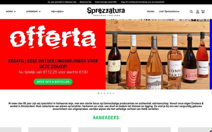 Skærmbillede af enoteca-sprezzatura.nl