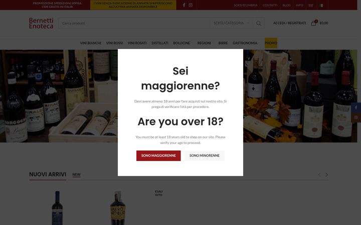 Skjermbilde av enotecabernetti.it