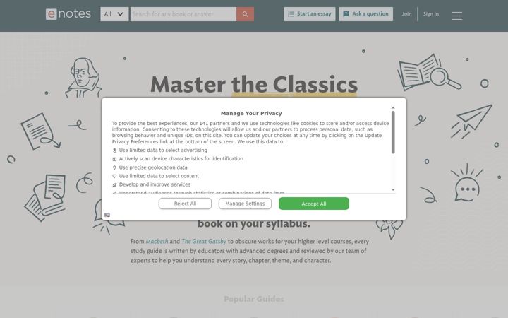 Screenshot ta' enotes.com