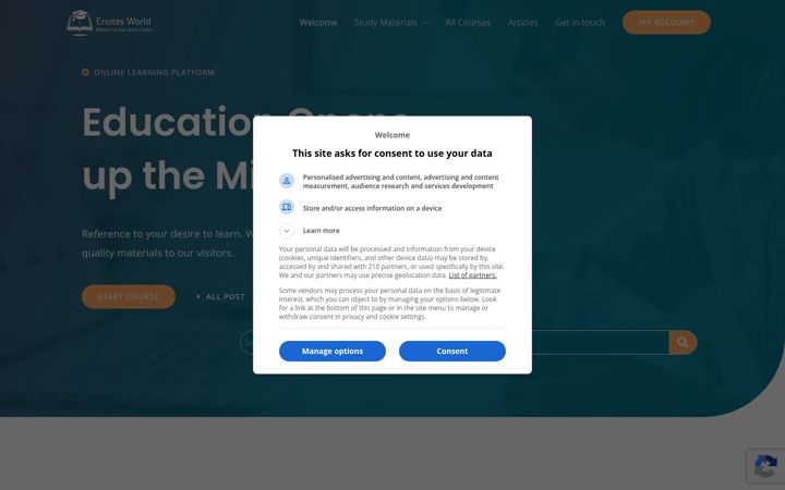 Screenshot of enotesworld.com
