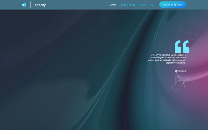 Screenshot of enotify.eu