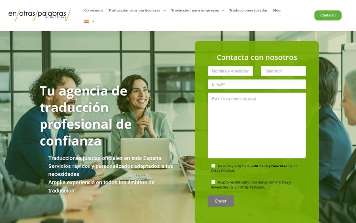 Screenshot of enotraspalabras.es