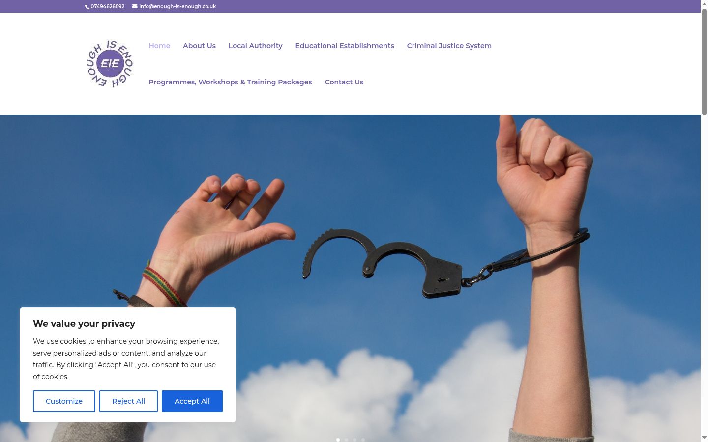 Screenshot des Einwilligungsbanners vor jeglicher Interaktion