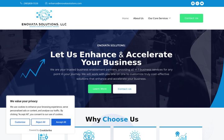 Screenshot of enovatasolutions.com