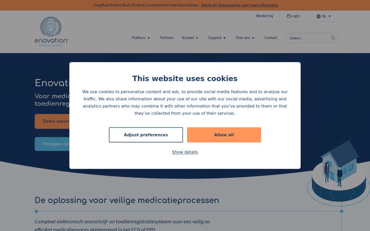 Screenshot of enovationmedimo.nl