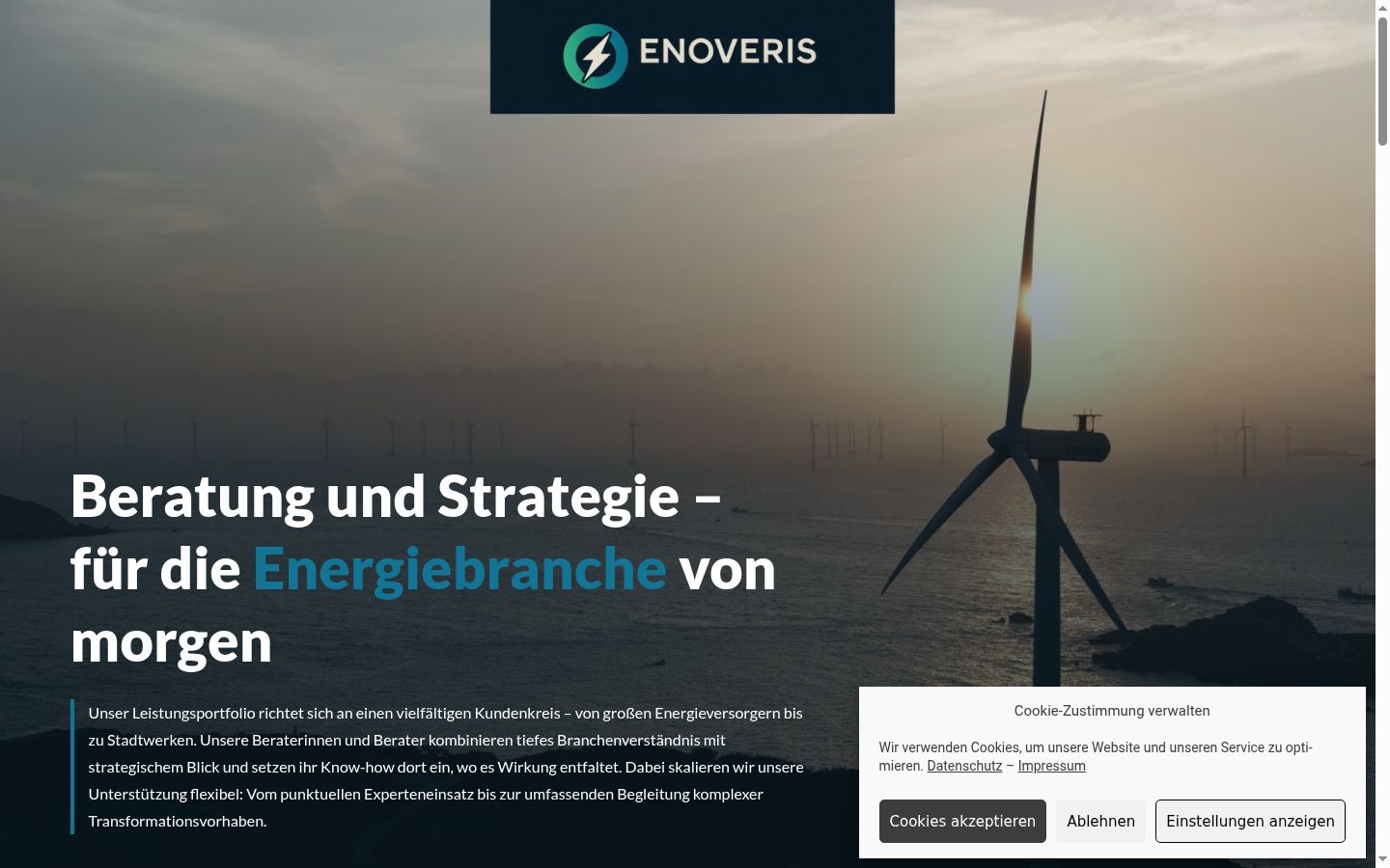 Screenshot del banner di consenso mostrato prima di qualsiasi interazione