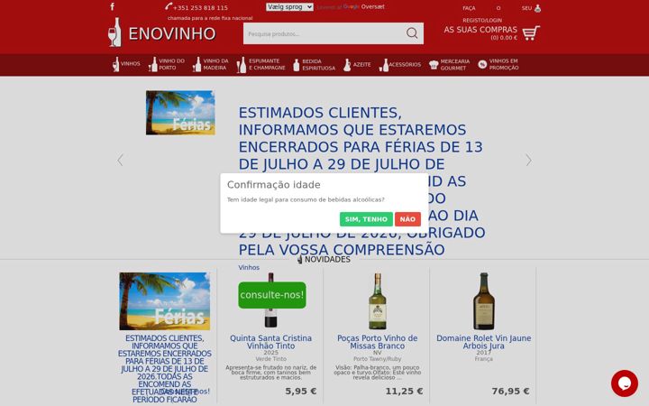 Screenshot of enovinho.com