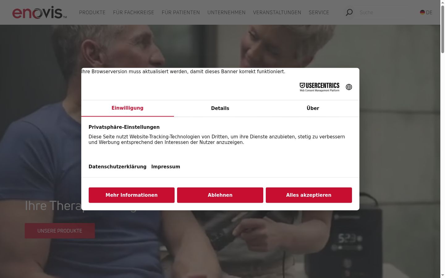 Snímka obrazovky banera súhlasu zobrazeného pred akoukoľvek interakciou