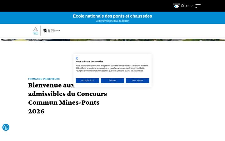 Screenshot of enpc.fr