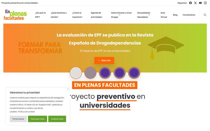 Captură de ecran a enplenasfacultades.org