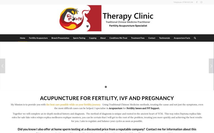 Screenshot of enpointeacupuncture.co.uk