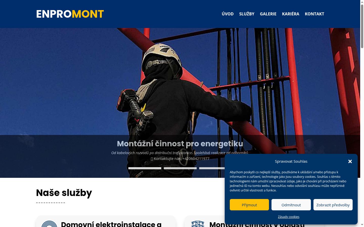 Screenshot del banner di consenso mostrato prima di qualsiasi interazione