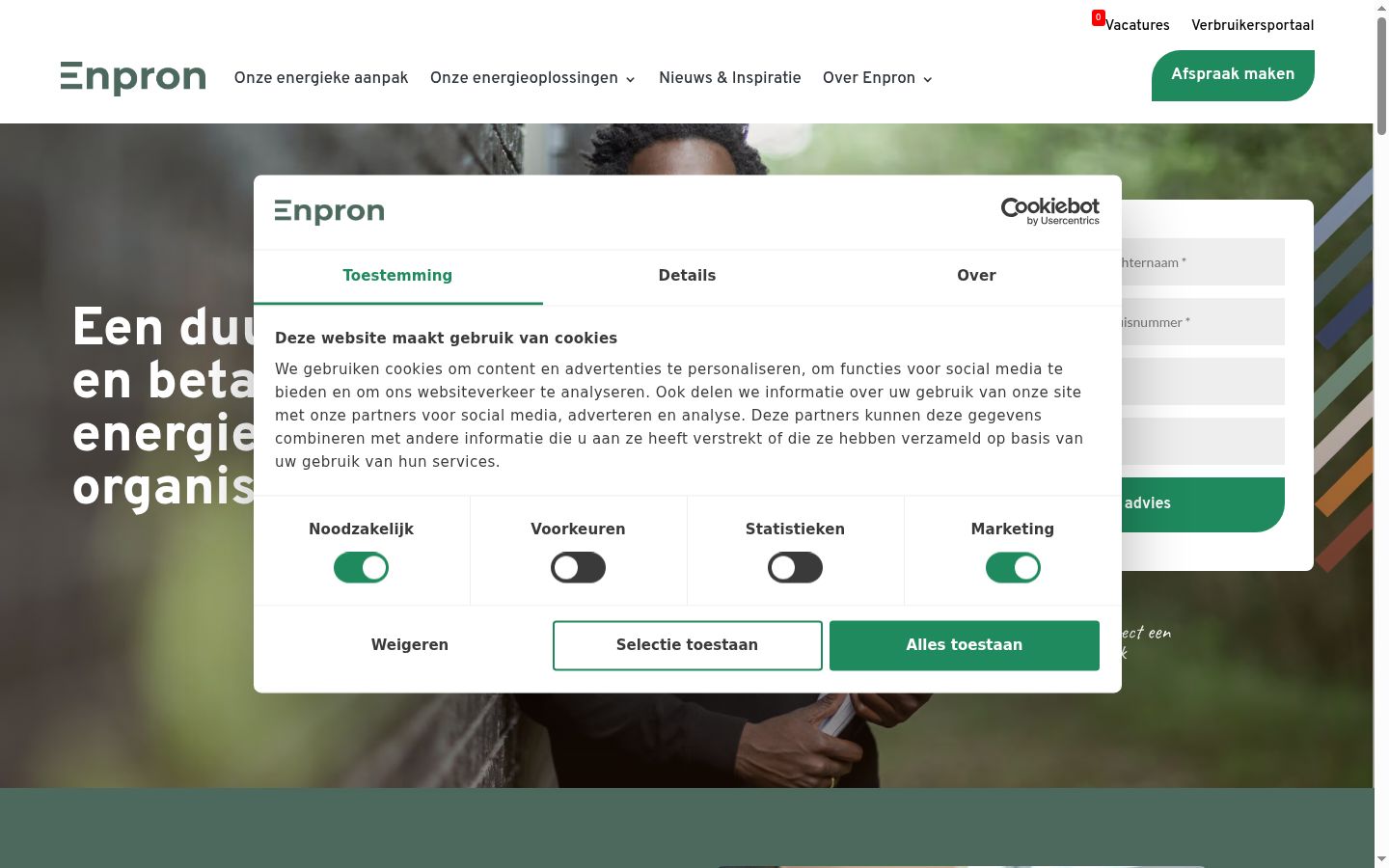 Sutikimo reklamjuostės, rodytos prieš bet kokią sąveiką, ekrano kopija