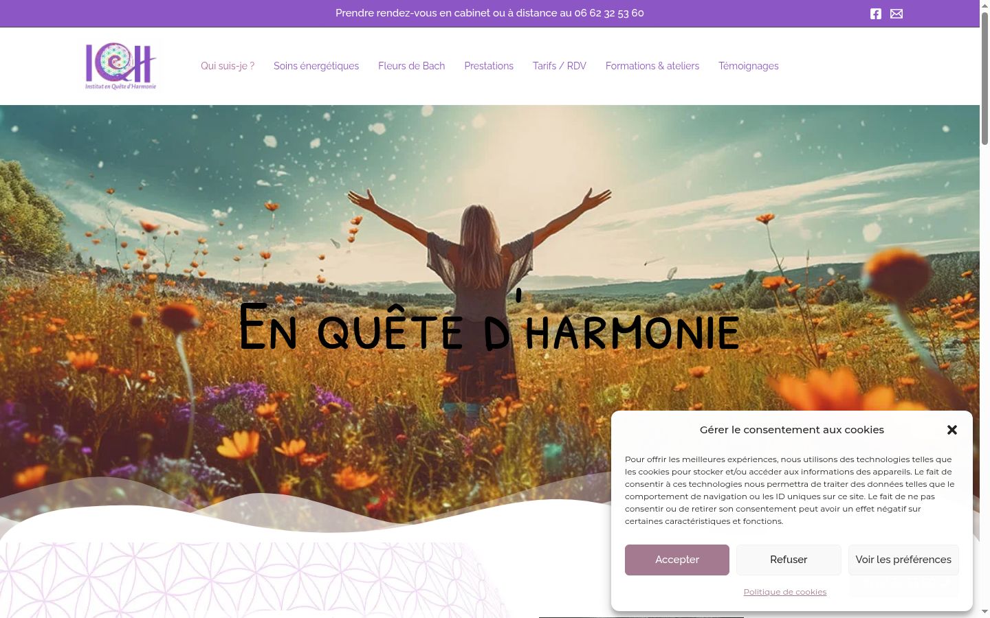 Screenshot del banner di consenso mostrato prima di qualsiasi interazione