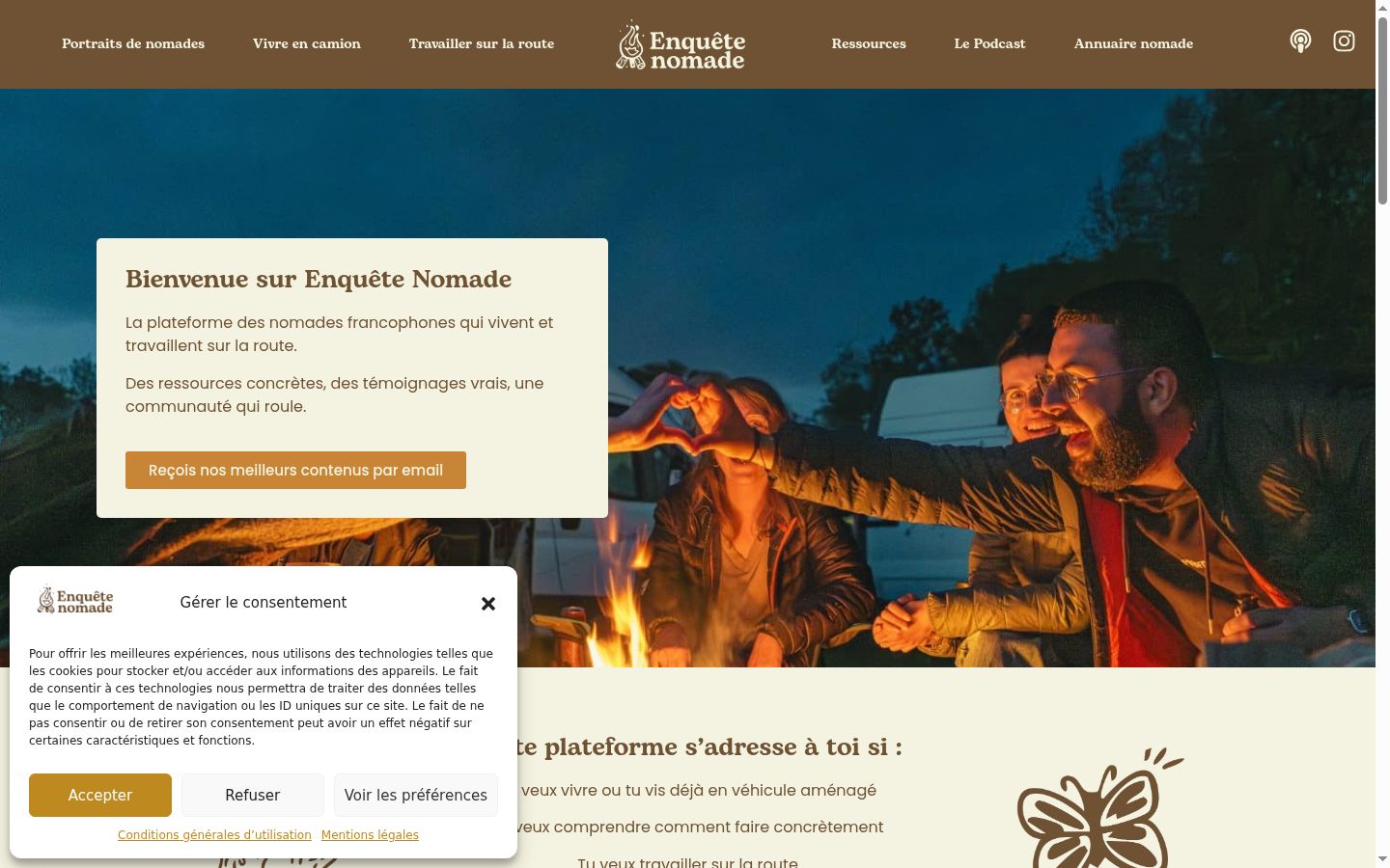 Screenshot of the consent banner shown before any interaction