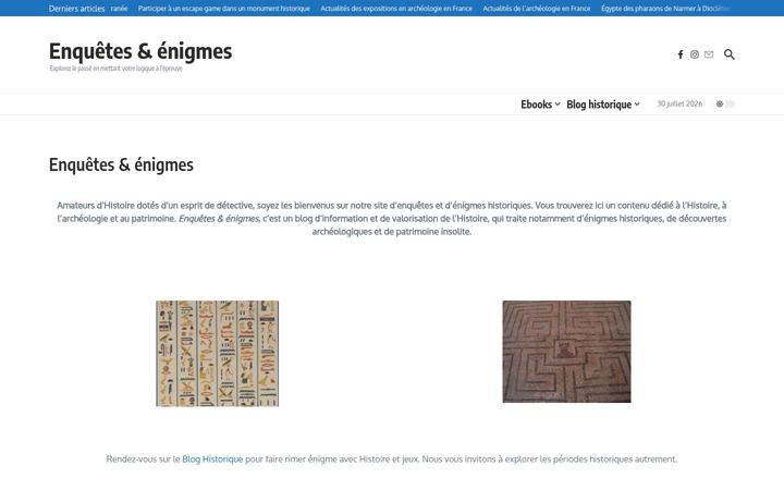 Screenshot of enquetesetenigmes.com