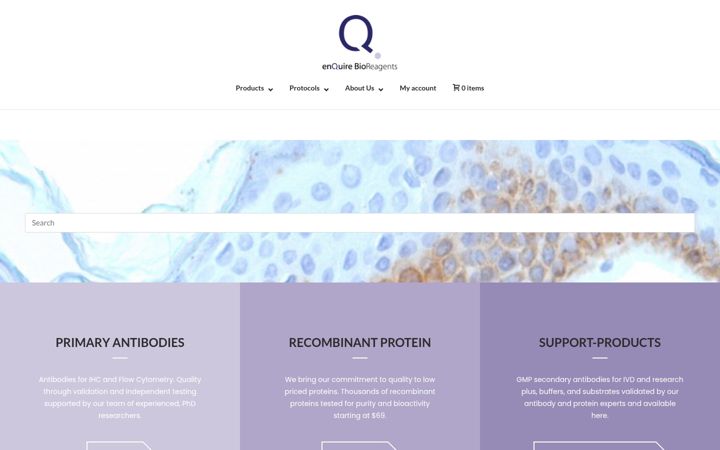 Screenshot of enquirebio.com